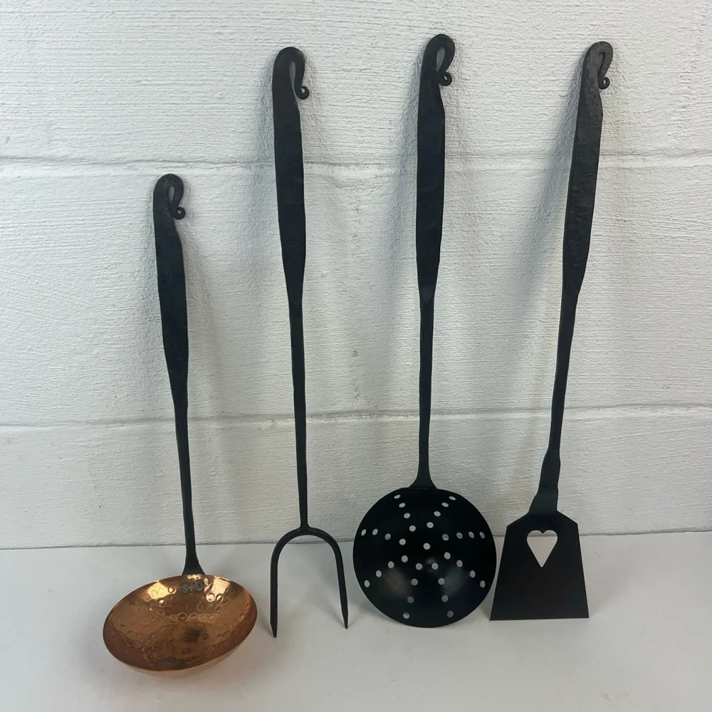 Hand forged lot of 4 kitchen tools